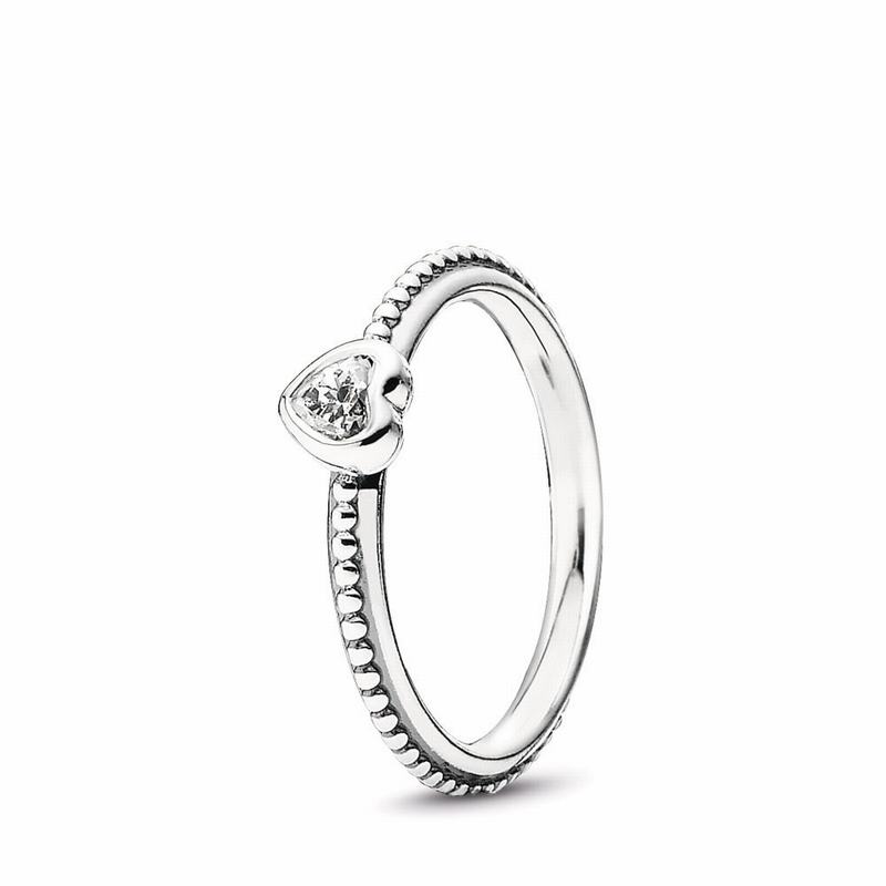 Pandora One Love Promise Ring Ireland - Sterling Silver/Cubic Zirconia - 298501MPQ